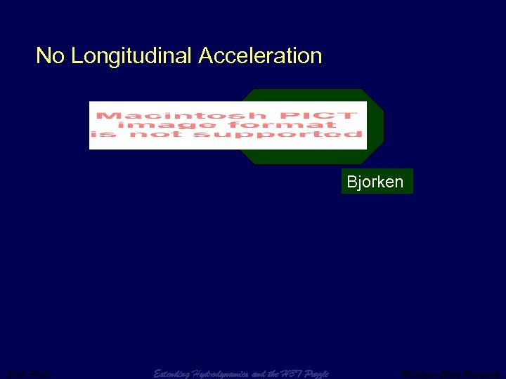 No Longitudinal Acceleration Bjorken Scott Pratt Extending Hydrodynamics and the HBT Puzzle Michigan State
