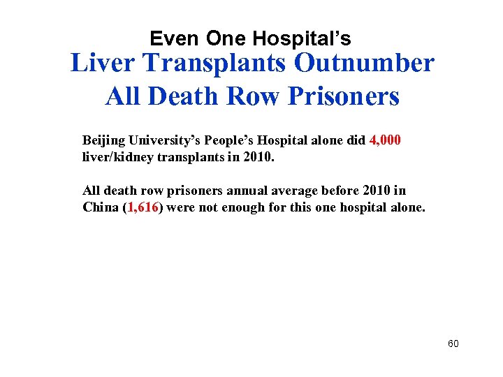 Even One Hospital’s Liver Transplants Outnumber All Death Row Prisoners Beijing University’s People’s Hospital