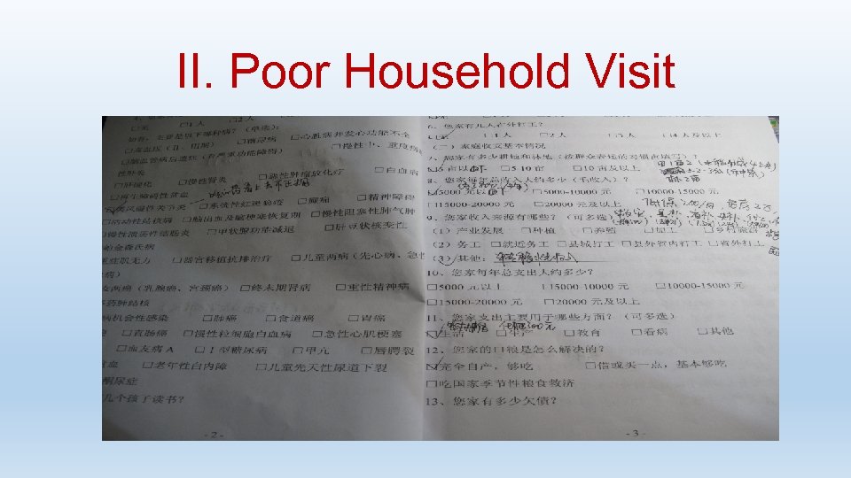 II. Poor Household Visit 