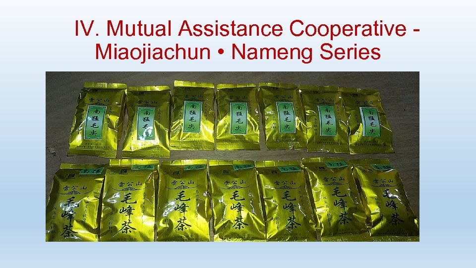  IV. Mutual Assistance Cooperative - Miaojiachun • Nameng Series 