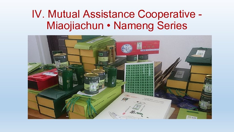 IV. Mutual Assistance Cooperative - Miaojiachun • Nameng Series 