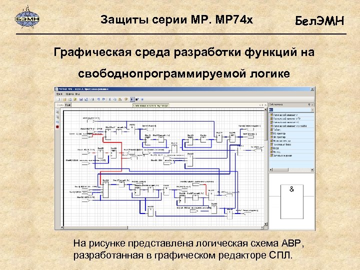 Защиты серии МР. МР 74 х Бел. ЭМН Графическая среда разработки функций на свободнопрограммируемой