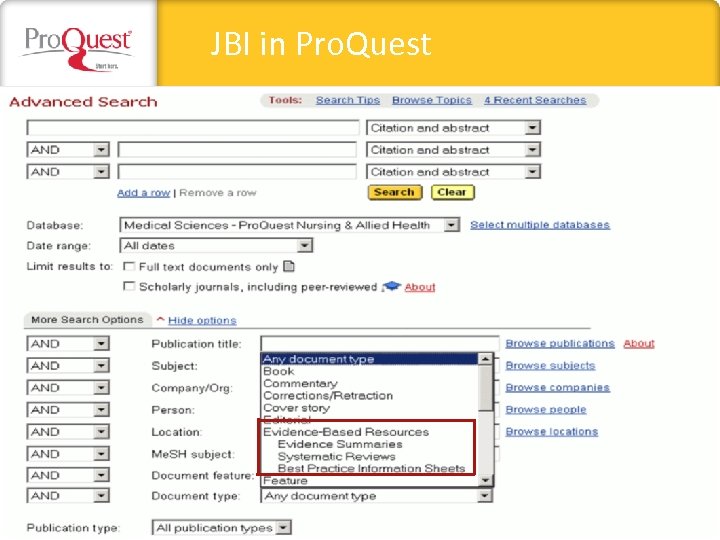 JBI in Pro. Quest 