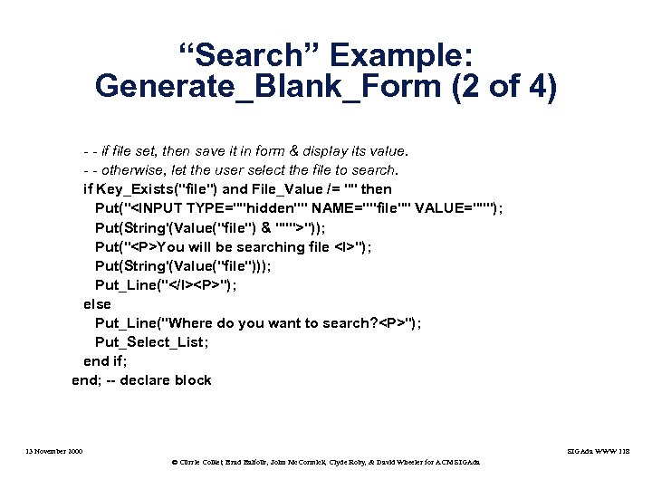 “Search” Example: Generate_Blank_Form (2 of 4) - - if file set, then save it