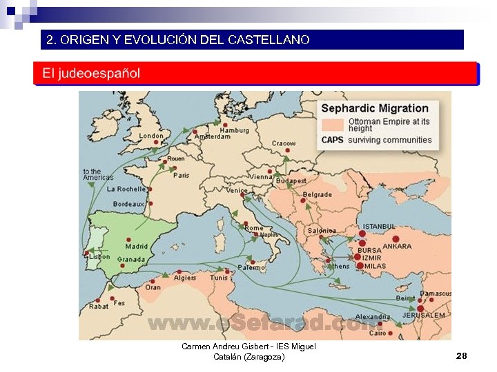 2. ORIGEN Y EVOLUCIÓN DEL CASTELLANO Carmen Andreu Gisbert - IES Miguel Catalán (Zaragoza)