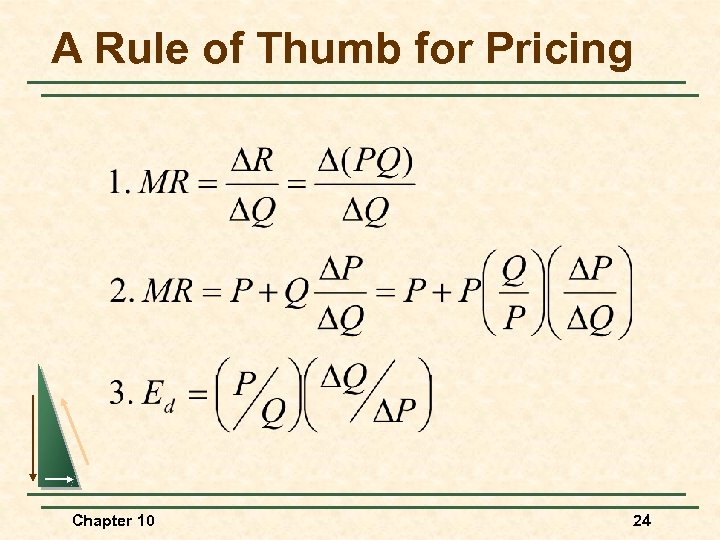 A Rule of Thumb for Pricing Chapter 10 24 