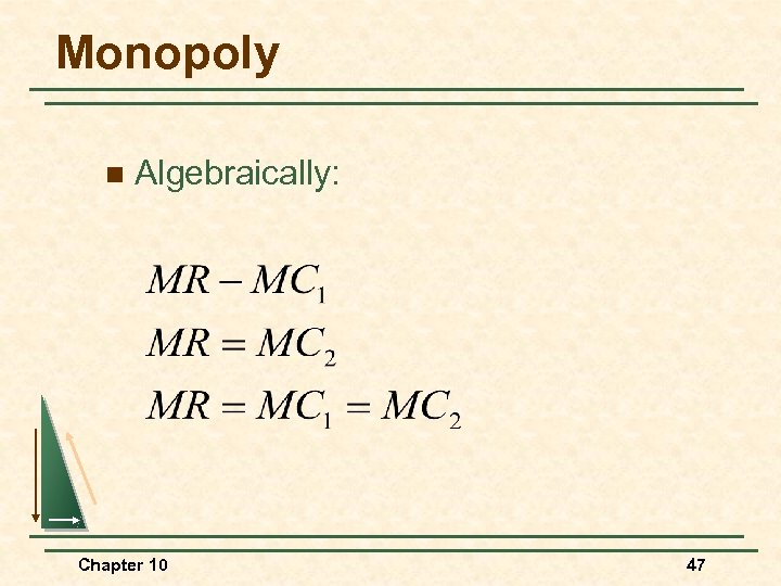 Monopoly n Algebraically: Chapter 10 47 