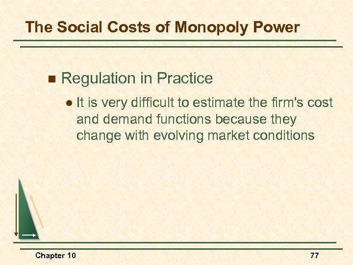 The Social Costs of Monopoly Power n Regulation in Practice l Chapter 10 It