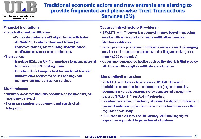 Technologies de l’information et de La communication Traditional economic actors and new entrants are