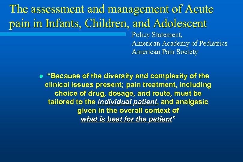 Pain management in the Pediatric Emergency Department Itai