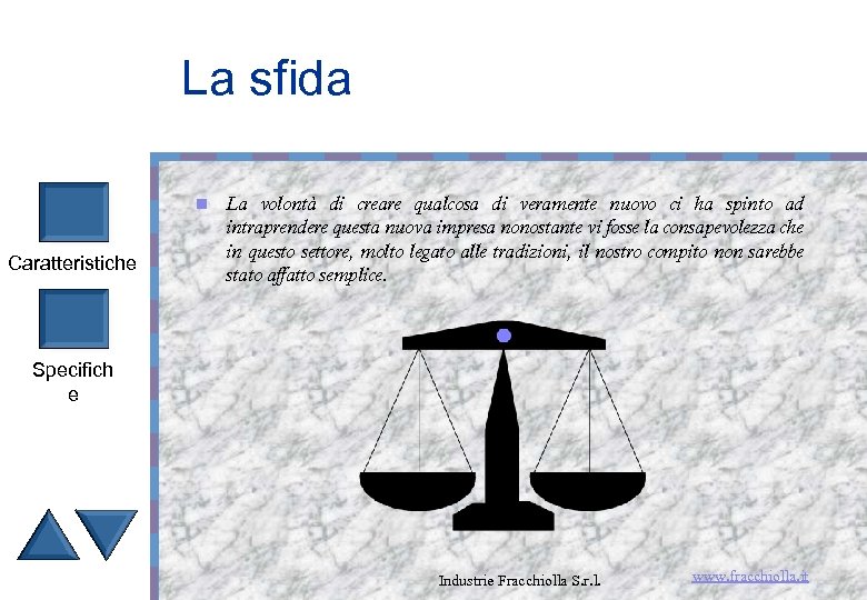 La sfida n Caratteristiche La volontà di creare qualcosa di veramente nuovo ci ha