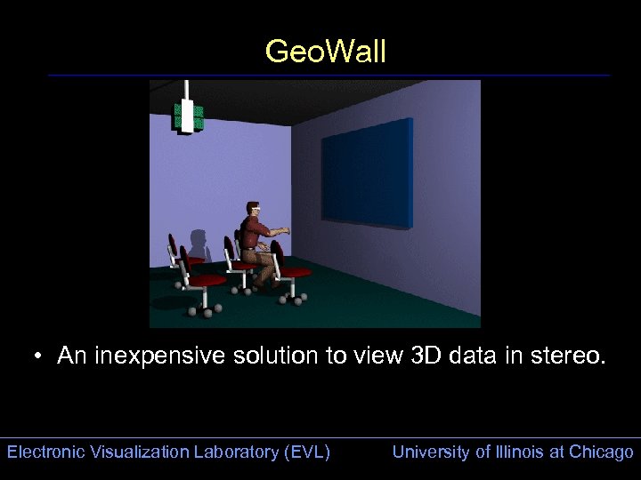 Geo. Wall • An inexpensive solution to view 3 D data in stereo. Electronic