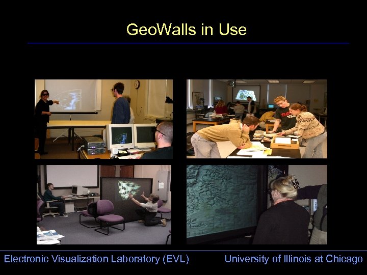 Geo. Walls in Use Electronic Visualization Laboratory (EVL) University of Illinois at Chicago 