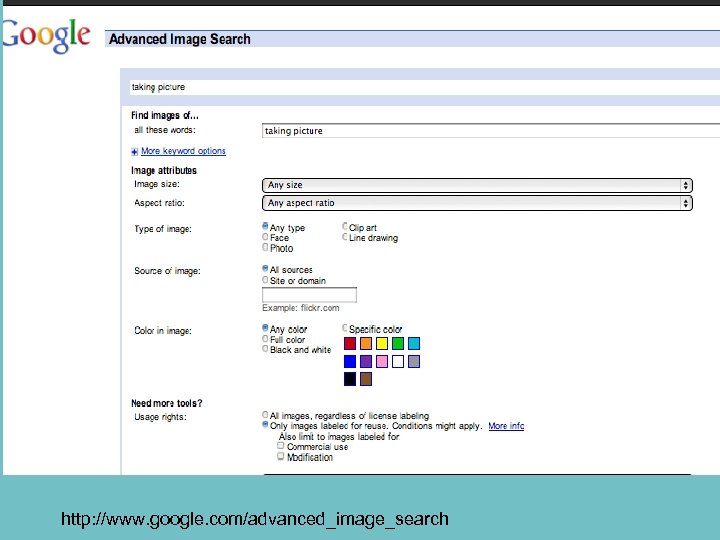 http: //www. google. com/advanced_image_search 