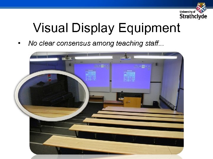 Visual Display Equipment • No clear consensus among teaching staff. . . 