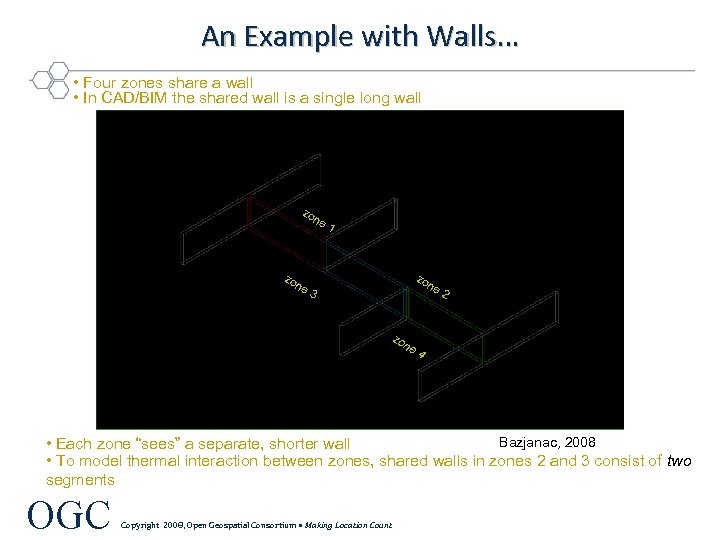 An Example with Walls… • Four zones share a wall • In CAD/BIM the