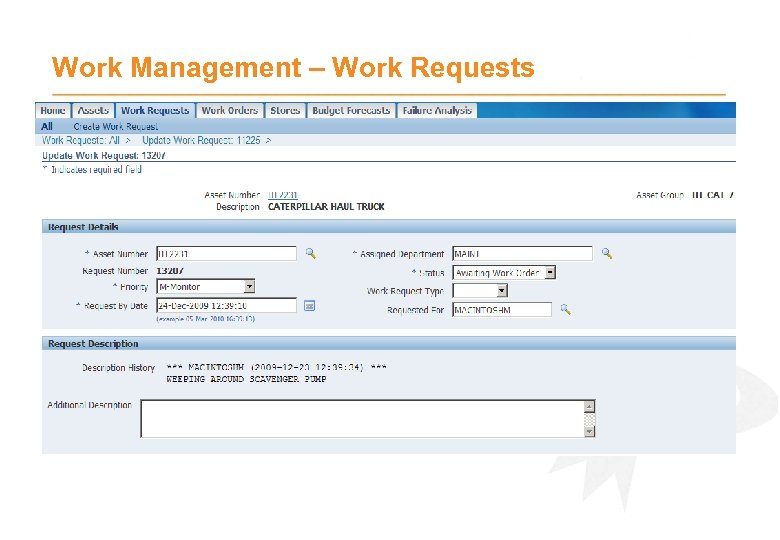 Work Management – Work Requests 