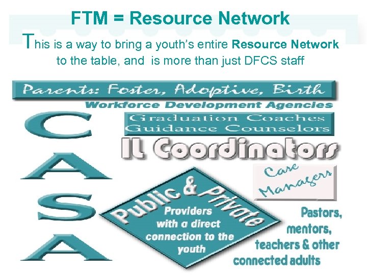 FTM = Resource Network This is a way to bring a youth’s entire Resource