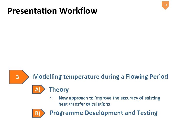 Presentation Workflow 3 13 Modelling temperature during a Flowing Period A) Theory • B)