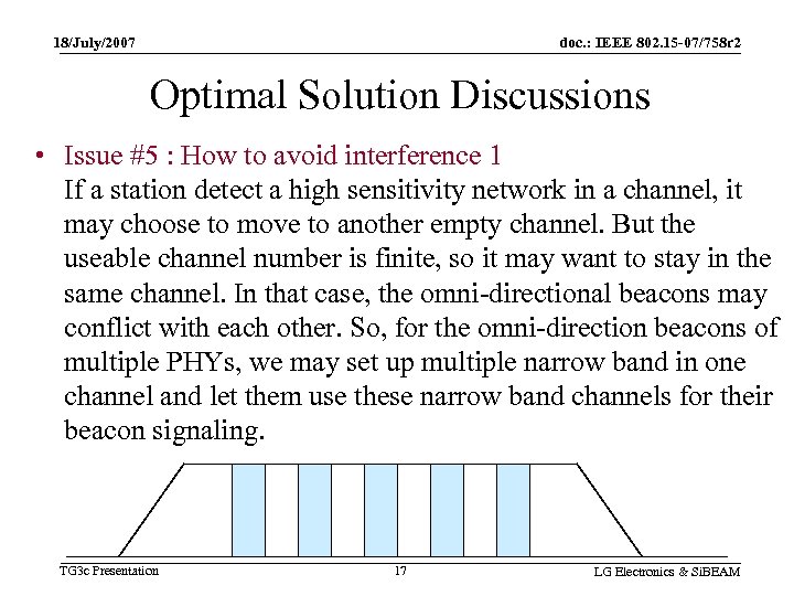 18/July/2007 doc. : IEEE 802. 15 -07/758 r 2 Optimal Solution Discussions • Issue