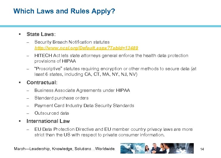 Which Laws and Rules Apply? State Laws: – – HITECH Act lets state attorneys