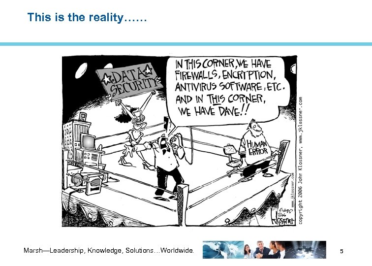 This is the reality…… Marsh—Leadership, Knowledge, Solutions…Worldwide. 5 