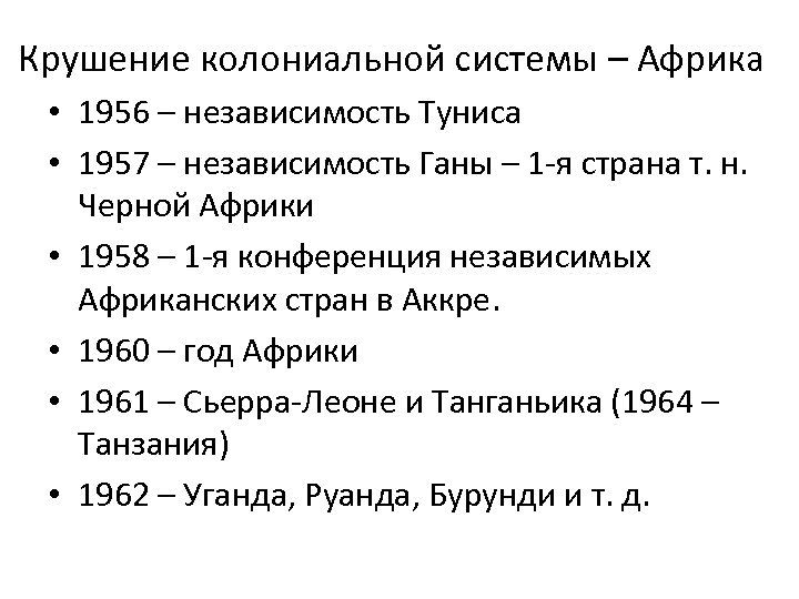 Крушение колониальной системы презентация 11 класс