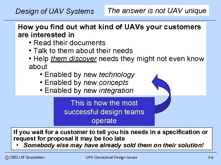 Design of UAV Systems The answer is not UAV unique How you find out