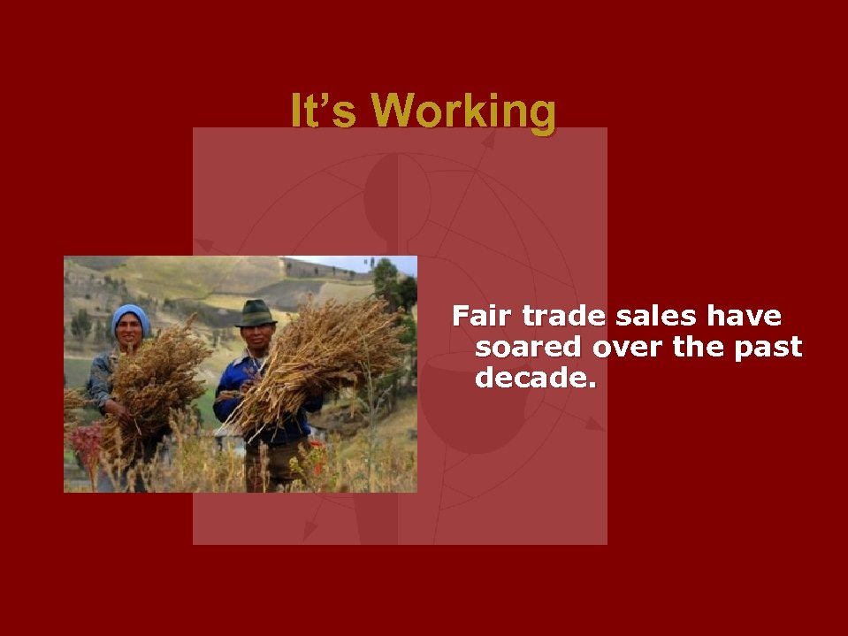 It’s Working Fair trade sales have soared over the past decade. 