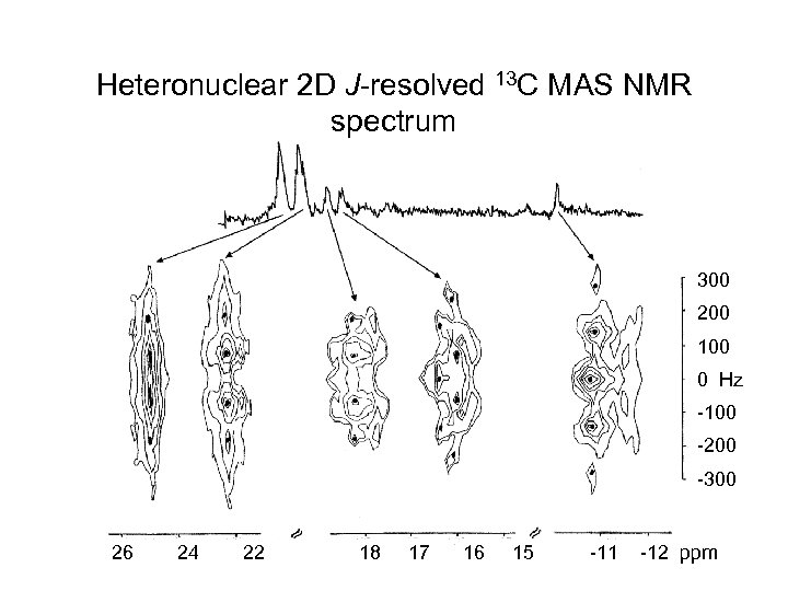 Heteronuclear 2 D J-resolved 13 C MAS NMR spectrum 300 200 100 0 Hz