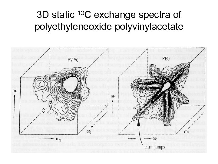 3 D static 13 C exchange spectra of polyethyleneoxide polyvinylacetate 