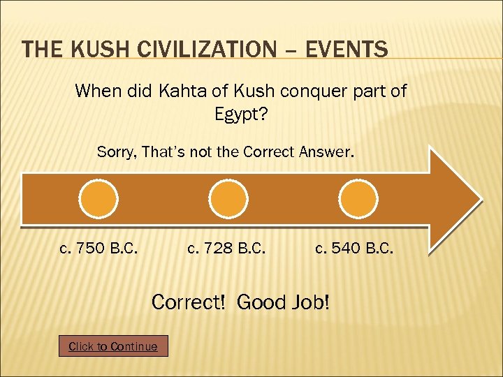 THE KUSH CIVILIZATION – EVENTS When did Kahta of Kush conquer part of Egypt?