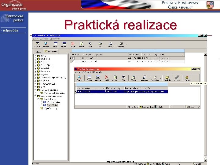 Praktická realizace • Od 1. 4. 2004 informace o RELDP a PVS na stránkách