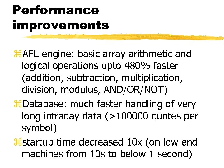 Performance improvements z. AFL engine: basic array arithmetic and logical operations upto 480% faster