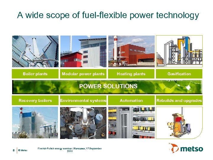 A wide scope of fuel-flexible power technology Boiler plants Modular power plants Heating plants