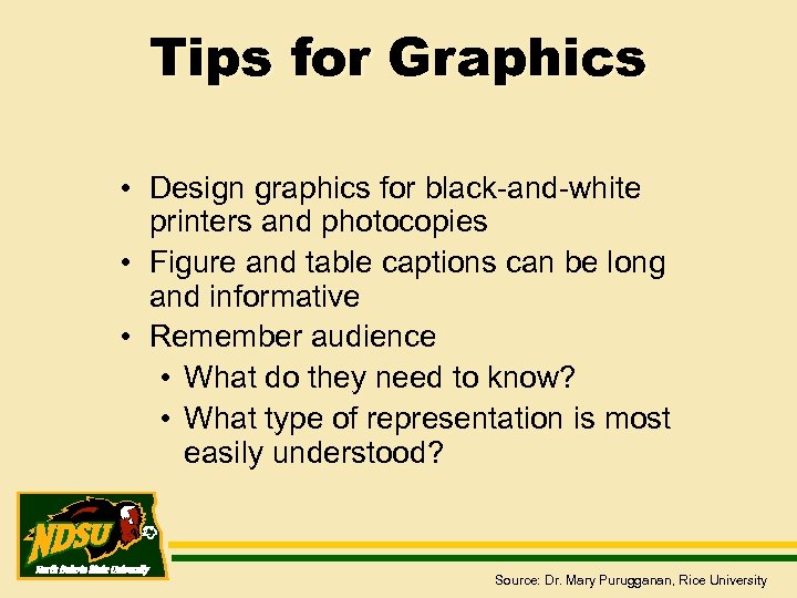 Tips for Graphics • Design graphics for black-and-white printers and photocopies • Figure and