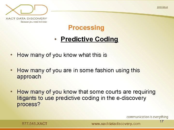 previous Processing • Predictive Coding • How many of you know what this is