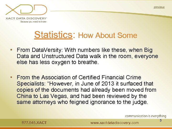 previous Statistics: How About Some • From Data. Versity: With numbers like these, when