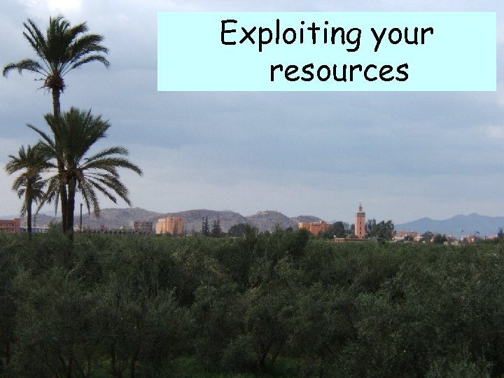 Exploiting your resources 