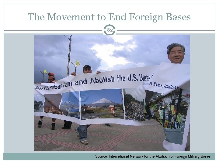 The Movement to End Foreign Bases 82 Source: International Network for the Abolition of