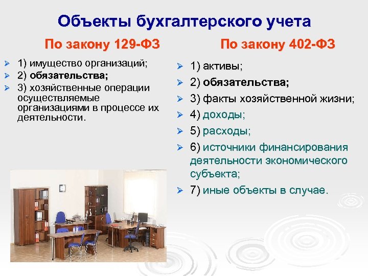 Закон учете. Объекты бухучета ФЗ 402. Предмет бухгалтерского учета ФЗ 402. Объекты учета ФЗ О бухгалтерском учете. Факт хозяйственной жизни 129 ФЗ О бухгалтерском учете.