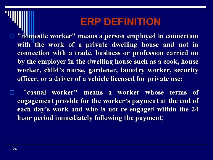 ERP DEFINITION o 