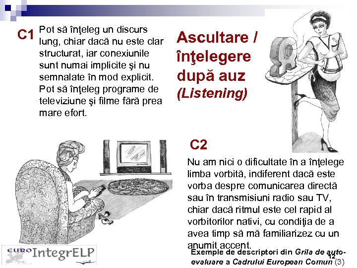 C 1 Pot să înţeleg un discurs lung, chiar dacă nu este clar structurat,