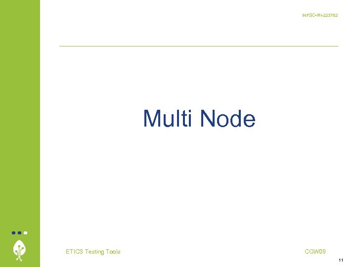 INFSO-RI-223782 Multi Node ETICS Testing Tools CGW 09 11 