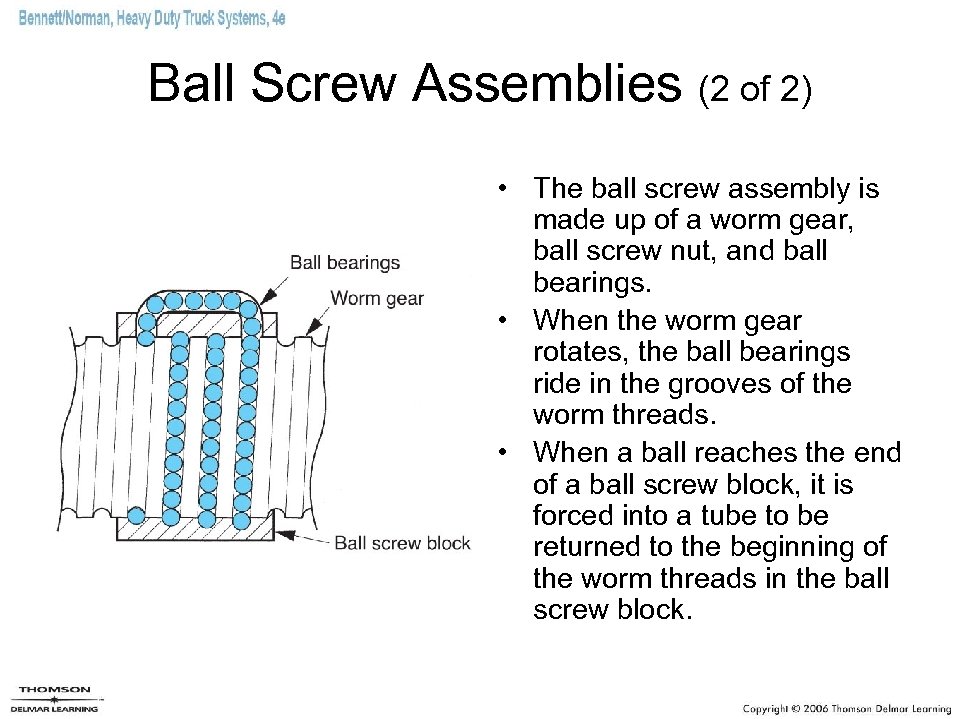 Ball Screw Assemblies (2 of 2) • The ball screw assembly is made up