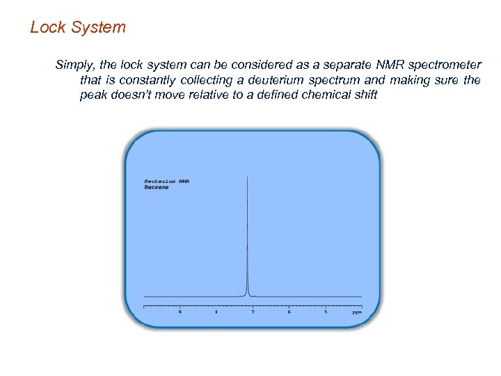 Lock System Simply, the lock system can be considered as a separate NMR spectrometer