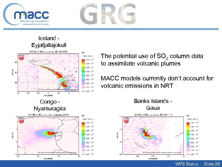 Iceland - Eyjafjallajokull The potential use of SO 2 column data to assimilate volcanic
