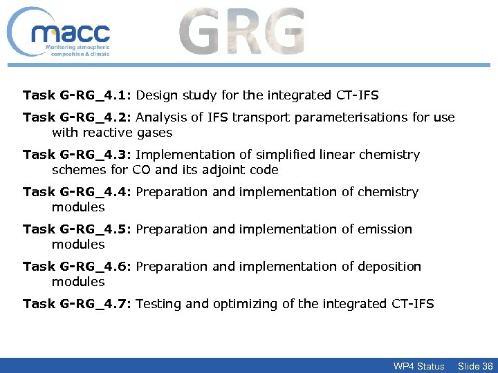 Task G-RG_4. 1: Design study for the integrated CT-IFS Task G-RG_4. 2: Analysis of