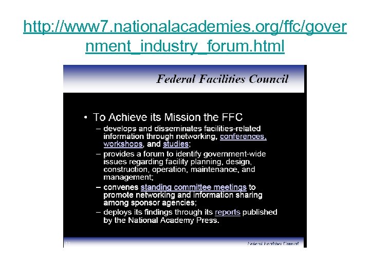 http: //www 7. nationalacademies. org/ffc/gover nment_industry_forum. html 