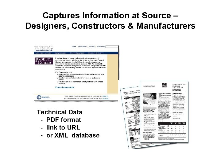 Captures Information at Source – Designers, Constructors & Manufacturers 